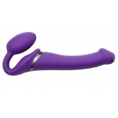 Фиолетовый безремневой вибрострапон Vibrating Bendable Strap-On - size L - Strap-on-me - купить с доставкой в Миассе