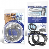 Двойное кольцо выносливости на пенис DUAL STAMINA RING - BlueLine - в Миассе купить с доставкой