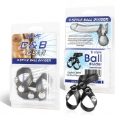 Разделитель мошонки из искусственной кожи на клепках 8 STYLE BALL DIVIDER - BlueLine - купить с доставкой в Миассе