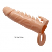 Телесная удлиняющая насадка Penis Sleeve Emmitt - 17 см. - Baile - в Миассе купить с доставкой