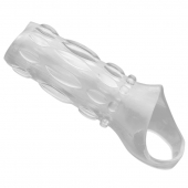 Насадка на пенис с кольцом для мошонки Clear Sensations Enhancer Sex Sleeve - 11,5 см. - XR Brands - в Миассе купить с доставкой