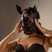 Черная маска  Собака  с ушками - Crazy Handmade - купить с доставкой в Миассе