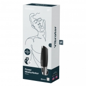 Черный мастурбатор с вибрацией Power Masturbator - Satisfyer - в Миассе купить с доставкой