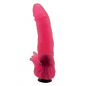 Розовая насадка для страпона с клиторальными лепестками - 18,5 см. - LOVETOY (А-Полимер) - купить с доставкой в Миассе