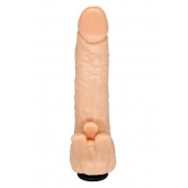 Телесная гелевая насадка-фаллос с клиторальными лепестками - 18,5 см. - LOVETOY (А-Полимер) - купить с доставкой в Миассе