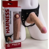 Страпон Harness из двух предметов: трусики с плугом и насадка-фаллос - 17 см. - LOVETOY (А-Полимер) - купить с доставкой в Миассе