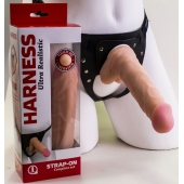 Страпон Harness из двух предметов: регулируемые трусики и насадка-фаллос - 17,5 см. - LOVETOY (А-Полимер) - купить с доставкой в Миассе