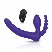 Фиолетовый безремневой страпон с пультом ДУ 7’’ Remote Control Strapless - 24 см. - Pegasus - купить с доставкой в Миассе