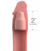 Телесная насадка-удлинитель 2 Inch Silicone X-tension with Strap - 20,3 см. - Pipedream - в Миассе купить с доставкой