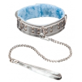 Серебристый ошейник из искусственной кожи - Sitabella - купить с доставкой в Миассе