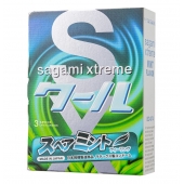 Презервативы Sagami Xtreme Mint с ароматом мяты - 3 шт. - Sagami - купить с доставкой в Миассе