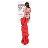 Красная хлопковая веревка для связывания - 3 м. - Lux Fetish - купить с доставкой в Миассе