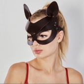 Коричневая кожаная маска  Кошечка - Sitabella - купить с доставкой в Миассе