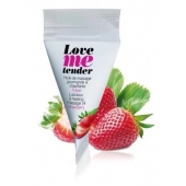 Съедобное согревающее массажное масло Love Me Tender Strawberry с ароматом клубники - 10 мл. - Love to Love - купить с доставкой в Миассе