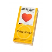 Презервативы с колечками и пупырышками Masculan Ribbed+Dotted - 10 шт. - Masculan - купить с доставкой в Миассе