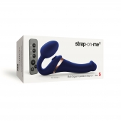 Синий безремневой страпон Multi Orgasm Size S с клиторальной стимуляцией - Strap-on-me - купить с доставкой в Миассе