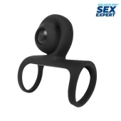 Черная вибронасадка на пенис Sex Expert - Sex Expert - в Миассе купить с доставкой