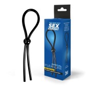 Черное силиконовое лассо с шариком для утяжки - Sex Expert - в Миассе купить с доставкой