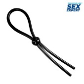 Черное силиконовое лассо с шариком для утяжки - Sex Expert - в Миассе купить с доставкой
