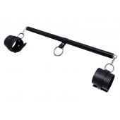 Черная распорка для ног с кожаными манжетами - Pecado - купить с доставкой в Миассе