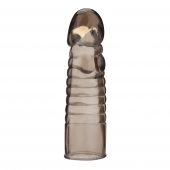 Дымчатая насадка-удлинитель Ribbed Realistic Penis Enhancing Sleeve Extension - 15,2 см. - BlueLine - в Миассе купить с доставкой