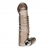 Дымчатая насадка на пенис с вибрацией  Vibrating Penis Enhancing Sleeve Extension - 13,3 см. - BlueLine - в Миассе купить с доставкой
