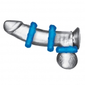 Комплект из трех голубых эрекционных колец 3-Pack Ribbed Rider Cock Ring Set - BlueLine - в Миассе купить с доставкой