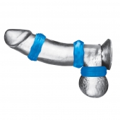 Комплект из трех голубых колец для эрекции 3-Pack Nuts   Bolts Stretch Cock Ring Set - BlueLine - в Миассе купить с доставкой