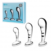 Набор из 3 стальных стимуляторов простаты Stainless Steel P-spot Training Set - b-Vibe - в Миассе купить с доставкой