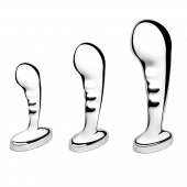 Набор из 3 стальных стимуляторов простаты Stainless Steel P-spot Training Set - b-Vibe - в Миассе купить с доставкой