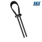 Черный ремень-лассо для усиления эрекции - Sex Expert - в Миассе купить с доставкой
