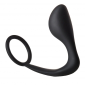 Черное эрекционное кольцо с анальной пробкой Anal Plug With Cockring - Dream Toys - в Миассе купить с доставкой