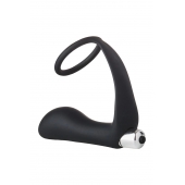 Черное эрекционное кольцо с вибропробкой Vibrating Anal Plug With Cockring - Dream Toys - в Миассе купить с доставкой