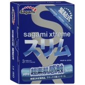 Розовые презервативы Sagami Xtreme FEEL FIT 3D - 3 шт. - Sagami - купить с доставкой в Миассе