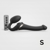 Черный безремневой страпон Multi Orgasm Size S с клиторальной стимуляцией - Strap-on-me - купить с доставкой в Миассе
