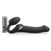 Черный безремневой страпон Multi Orgasm Size L с клиторальной стимуляцией - Strap-on-me - купить с доставкой в Миассе