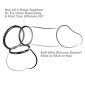 Набор из трех черных эрекционных колец Silicone 3-Ring Stamina Set - Pipedream - в Миассе купить с доставкой