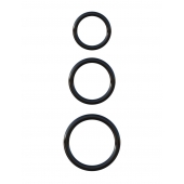 Набор из трех черных эрекционных колец Silicone 3-Ring Stamina Set - Pipedream - в Миассе купить с доставкой