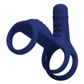 Синяя вибронасадка на пенис Vibrating Penis Sling - Baile - в Миассе купить с доставкой