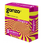 Презервативы с анестетиком для продления удовольствия Ganzo Long Love - 3 шт. - Ganzo - купить с доставкой в Миассе