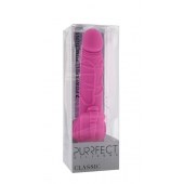 Розовый вибратор с лепестками у основания PURRFECT SILICONE CLASSIC 7INCH PINK - 18 см. - Dream Toys