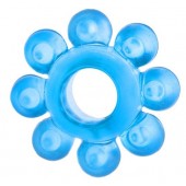 Голубая гелевая насадка-цветок - Toyfa Basic - в Миассе купить с доставкой