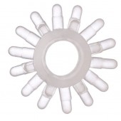 Прозрачное гелевое эрекционное кольцо с шипиками - Toyfa Basic - в Миассе купить с доставкой