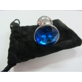 Анальное украшение BUTT PLUG  Small с синим кристаллом - 7 см. - Anal Jewelry Plug - купить с доставкой в Миассе