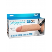 Полый страпон на ремнях 8’’ Hollow Silicone Strap-on - Pipedream - купить с доставкой в Миассе