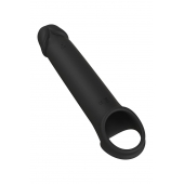 Черная насадка-удлинитель с вибрацией Vibrating Extender With Remote - Dream Toys - в Миассе купить с доставкой