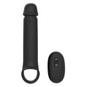 Черная насадка-удлинитель с вибрацией Vibrating Extender With Remote - Dream Toys - в Миассе купить с доставкой
