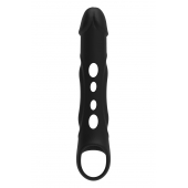 Черная насадка-удлинитель Vibrating Extender With Remote с вибрацией - Dream Toys - в Миассе купить с доставкой