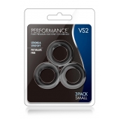 Набор из 3 черных эрекционных колец Black Small Penis Rings - Blush Novelties - в Миассе купить с доставкой