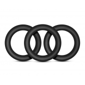Набор из 3 черных эрекционных колец Black Small Penis Rings - Blush Novelties - в Миассе купить с доставкой